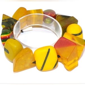 SOBRAL Aventuras 'Indiana Lemon Yellow Mix' Chunky Bracelet Artist Made